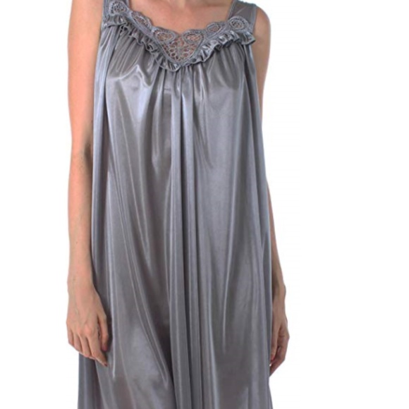 Silky Looking Embroidered Nightgown (Plus Size) - Picture 2 of 2